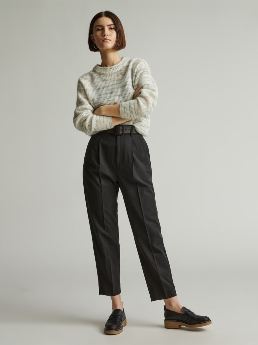 Everlane Black and White Gingham Trousers - Picture 3 of 5